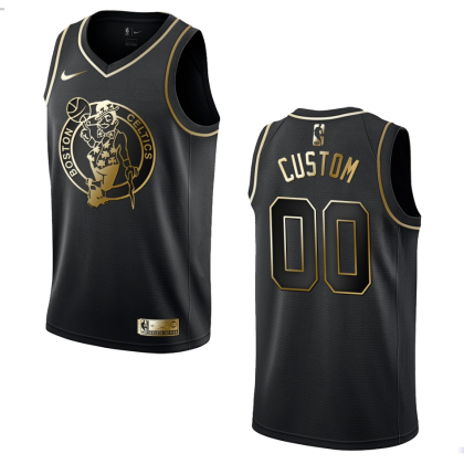 Boston Celtics Customized Black Golden Edition Swingman