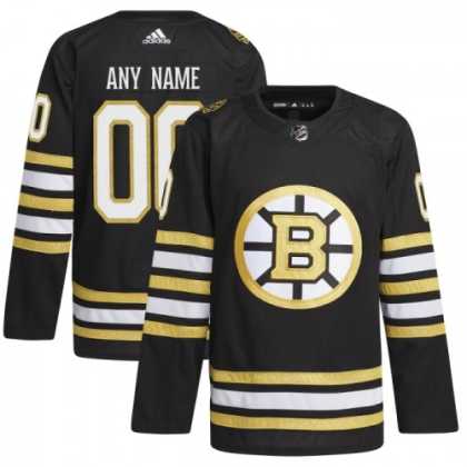 Maillot Boston Bruins Personnalise 100th Anniversary Adidas 2023 24 Noir Authentic 1