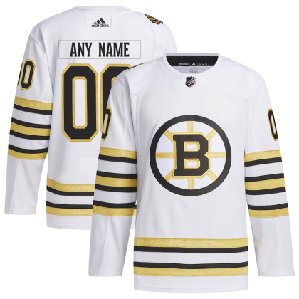 MaillotBoston Bruins Personnalise White 100th Anniversary Primegreen Blanc Authentic 2023 24 1