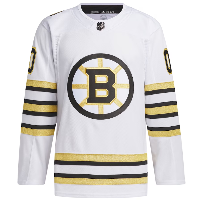 MaillotBoston Bruins Personnalise White 100th Anniversary Primegreen Blanc Authentic 2023 24 2