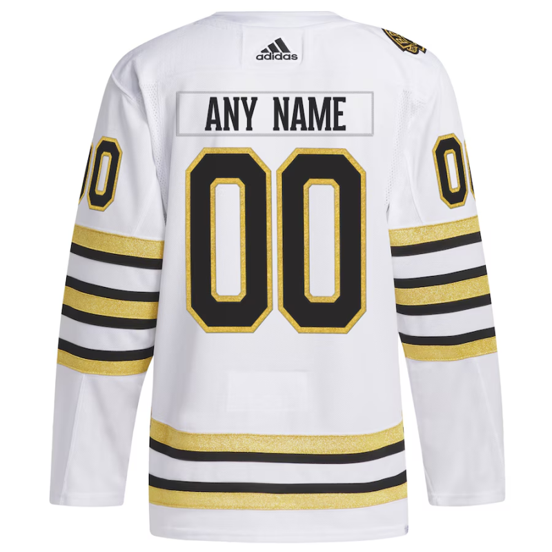 MaillotBoston Bruins Personnalise White 100th Anniversary Primegreen Blanc Authentic 2023 24 3